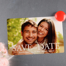 Handwritten Personalized Save The Date Photo Magnet 4x6 Large