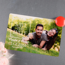 Vintage Personalized Save The Date Photo Magnet 4x6 Large