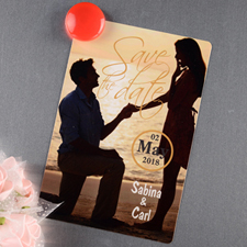 Foil Personalized Photo Save The Date Magnet 4x6 Large