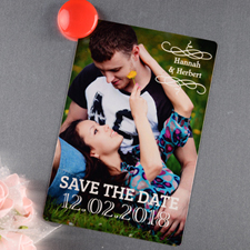 Simple Personalized Save The Date Photo Magnet 4x6 Large