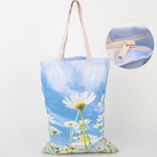 All Over Print Tote Bag With Zipper 17.5x13.5