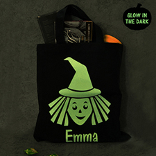 Witch Glow in dark black tote bag