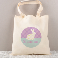 Easter Polka Bunny Personalized Tote for Kids
