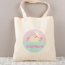 Easter Bunny Flower Personalized Tote for Kids