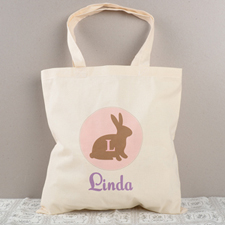 Pink Easter Bunny Personalized Tote