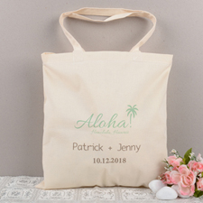 Tropical Wedding  Personalized Cotton Tote Bag