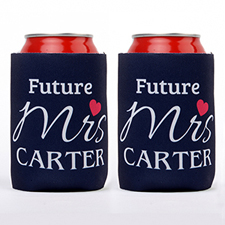 Love Future Mrs. Personalized Can Cooler, Navy
