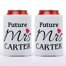 Love Future Mrs. Personalized Can Cooler, White
