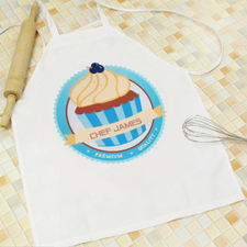 Cupcake Personalized Adult Apron, Blue