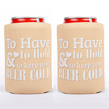 Monogrammed Personalized Wedding Can Cooler