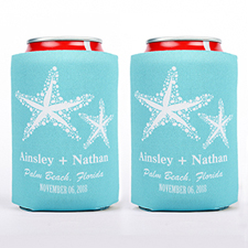 Starfish Personalized Wedding Can Cooler