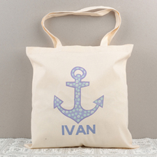 Dot Anchor Personalized Cotton Tote