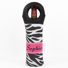 Zebra Personalized Neoprene Wine Tote