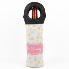 Polka Dot Personalized Neoprene Wine Tote