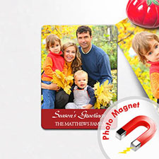 Merry Cheer Photo Magnet, Red