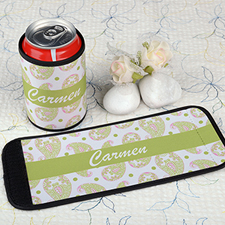 Lime Green Pattern Personalized Can And Bottle Wrap