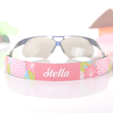 Pink Floral Personalized Sunglass Strap