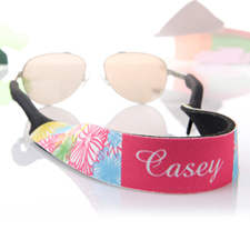 Hot Pink Floral Personalized Sunglass Strap