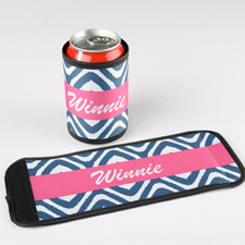 Navy Pattern Personalized Can And Bottle Wrap