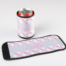 Lavender Pink Circle Personalized Can And Bottle Wrap