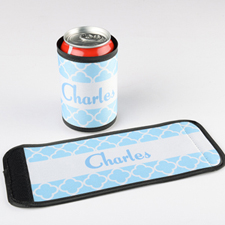 Aqua Clover Personalized Can And Bottle Wrap