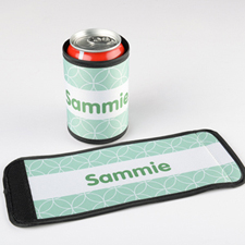 Mint Circle Personalized Can And Bottle Wrap