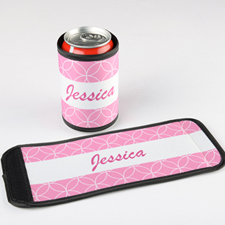 Pink Circle Personalized Can And Bottle Wrap