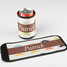 Mustache Personalized Can And Bottle Wrap