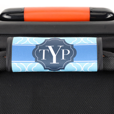 Blue Moroccan Personalized Luggage Handle Wrap