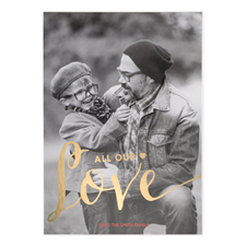 Foil Gold All Our Love Personalized Valentine’s Day Card