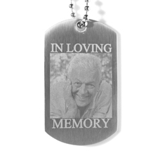 In Loving Memory Engraved Photo Dog Tag Necklace