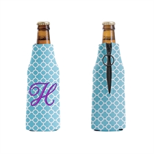 Embroidery Aqua Moroccan Personalized Bottle Cooler