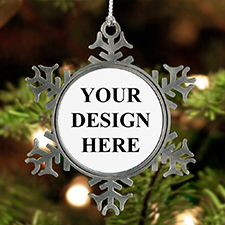 Custom Design Pewter Snowflake Ornament