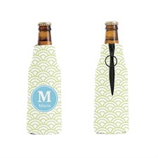 Lime Green Scales Personalized Bottle Cooler