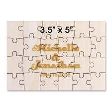 3.5 x 5 Mini Wooden Engraved Jigsaw Puzzle  (24 pieces)
