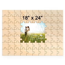 18 x 24 Personalized Printed Middle Wooden Guestbook Puzzle (59 pieces)