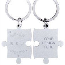 Wreath and Stars Personalized Engraved Puzzle Keychain