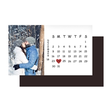 White Save The Date Photo Calendar 2x3.5 Card Size Magnet