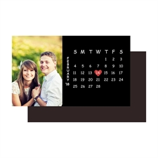 Create Black Save The Date Photo Calendar 2x3.5 Card Size Magnet