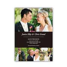 Save the Date Cards, Black 4 Photo Collage