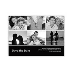 Save the Dates, Black 6 Photo Collage