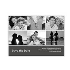 Save the Dates, Grey 6 Photo Collage
