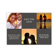 Tie the Knot Cards, 3 Photo Collage Grey