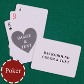 Heart Personalized Both Sides Landscape Back Playing Cards