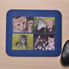 Personalized Four Collage Mousepad, Navy Blue