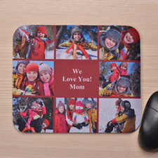 Personalized Eight Collage Mousepad, Red