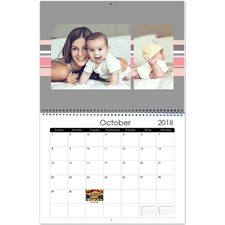 Personalized Cool Stripes, Large Wall Calendar (14