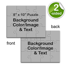8x10 Double Sided Jigsaw, Background Color or Image and Text