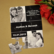 My Save the Date Puzzles, 3 Pictures Collage Black