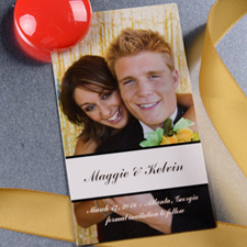 Create Happily Together Save The Date Magnet Photo 2x3.5 Card Size Magnet